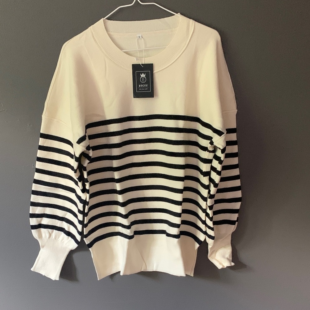 Amazon Striped Black and White Sweater